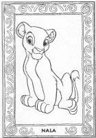 A coloring page of the lion king